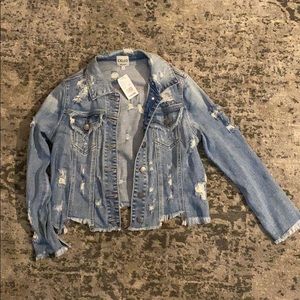 Cropped and Distressed Jean Jacket